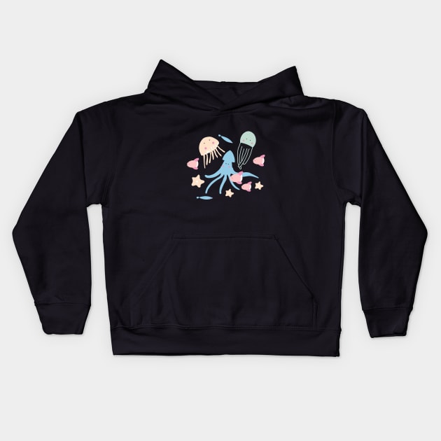 Cute Fish Kids Hoodie by novaya